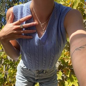 Periwinkle Cropped Sweater Vest